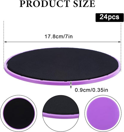 24 Pcs Core Sliders for Working Out Abdominal Exercise Gliding Discs Dual Sided Workout Disc Fitness Sliders Exercise Gear for Gym Floors Training Abdominal Core Strength