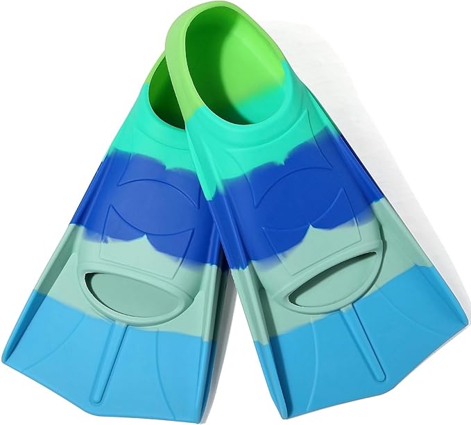 Kids Swim Fins,Short Kids Fins Youth Swimming Flippers for Lap Swimming Training for Children Girls Boys Beginners