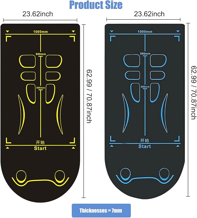 Non-Slip Workout Mat for Ab Roller Wheel, Exercise Mat with Storage Bag, 7mm Extra Thick Exercise Equipment Yoga Floor Mats Home & Gym Sound Insulation Protection Pads