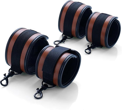 6pcs Black PU Adjustable Straps Sports Training Fitness Gear Home Yoga Set