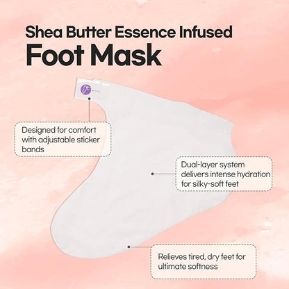 Epielle Moisturizing Foot Masks 6 Pairs, Deep Moisturizing Socks for Dry Feet & Cracked Heels, Relieve and Soften with Sunflower Seed Oil & Avocado Oil, Korean Skin Care, Spa Self Care Gifts for Women