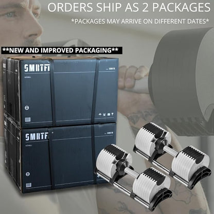 SMRTFT NUOBELL Adjustable Dumbbells | The Original All-in-One NUOBELL Adjustable Dumbbell Set | Feel Real Like Traditional Dumbbells | Highly Durable | Best 2 Year Warranty