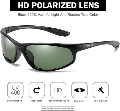 FAGUMA Polarized Sports Sunglasses For Men Cycling Driving Fishing UV400 Protection