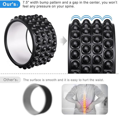 Kipika Back Roller Wheel,Back Stretcher,Back Cracker,Yoga Wheel, Foam Roller for Back Pain Relief and Posture Correction with Massage Ball