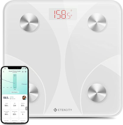 Etekcity Scale for Body Weight, Smart Digital Bathroom Weighing Scales with Body Fat and Water Weight for People, Bluetooth BMI Electronic Body Analyzer Machine, 400lb