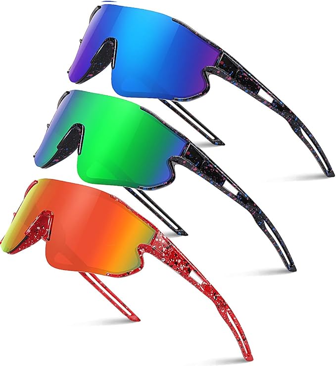 Kids Baseball Sunglasses for Boys Girls Youth Softball Cycling Sports Sunglasses UV400 Protection Age 5-12