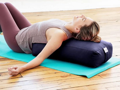 Sol Living Yoga Bolster Pillow Rectangular Meditation Cushion Cotton Meditation Accessories for Restorative Yoga Meditation Pillow Yoga Pillow Firm Body Pillow Bolster Pillow for Legs Removable Cover