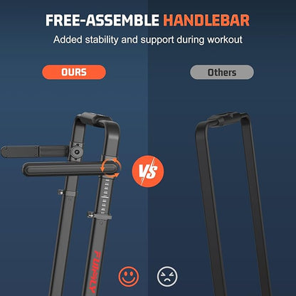 Walking Pad Treadmill with Desk Workstation, 10% Incline Foldable Treadmill with Handrail, 300lbs Capacity, 3 Control Methods, 8 in 1 Folding Treadmills for Home Office