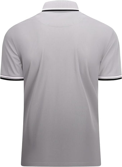 Esabel.C Jacquard Golf Shirts for Men Moisture Wicking Short Sleeve Performance Dry Fit Active Mens Polo Shirts