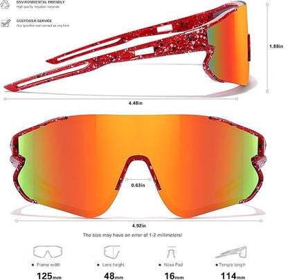 Kids Baseball Sunglasses for Boys Girls Youth Softball Cycling Sports Sunglasses UV400 Protection Age 5-12