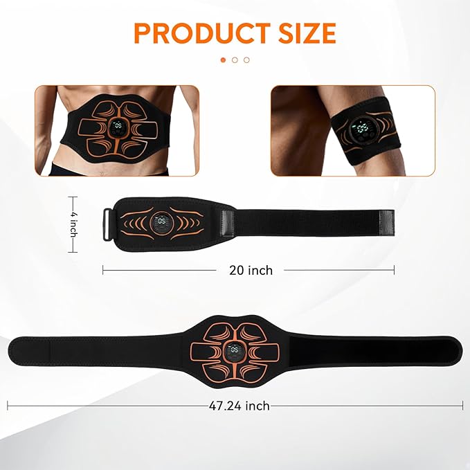 Electronic Muscle Stimulator;Abs Stimulator Muscle Machine for Abdomen/Arms,USB Rechargeble for Fitness Strength Training Workout Equipment Men and Women