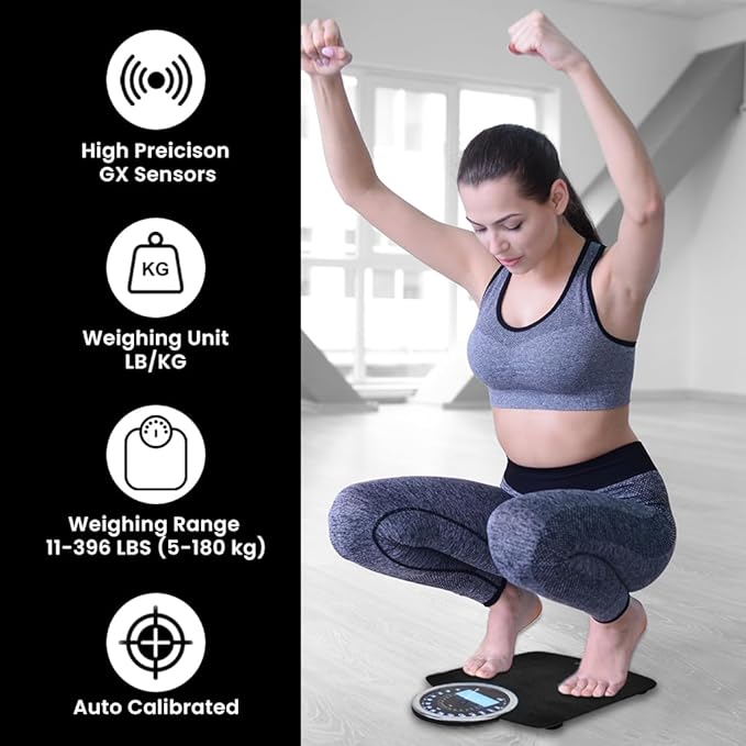 EILISON Highly Advance 2-in-1 Digital & Analog Weighing Scale for Body Weight-400lbs, 4 High Precison GX Sensor Accurate, Thick Tempered Glass, Extra Large Display (Black)