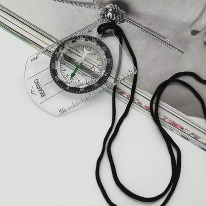 1Pc White Hiking Backpacking Camping Compass Orienteering Compass