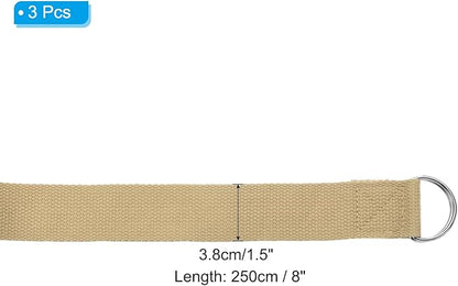 PATIKIL Yoga Strap for Stretching Cotton Yoga Belt with Adjustable Metal D-Ring Buckle Stretch Band for Fitness Pilates