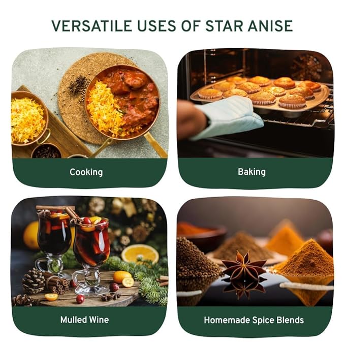 HANDPICK Star Anise Whole (200g/7oz) Gluten Free, 100% Raw Whole Chinese Pods, Premium Quality, Direct from Source, Packed in Resealable Zip Lock Pouch