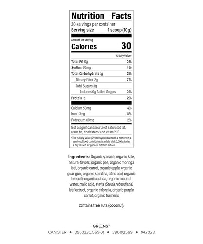 Isagenix Moringa Greens - Green Drink Powder with Antioxidants & Superfoods - Nutritional Supplement - Made with Non-GMO, Whole-Food Vegetables - 10.6 oz (30 Servings)