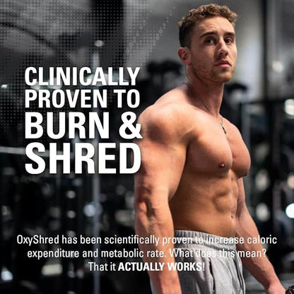 EHP Labs OxyShred Pre Workout Powder - Preworkout Powder with L Glutamine & Acetyl L Carnitine, Energy Boost Drink - Peach Candy Rings, 60 Servings