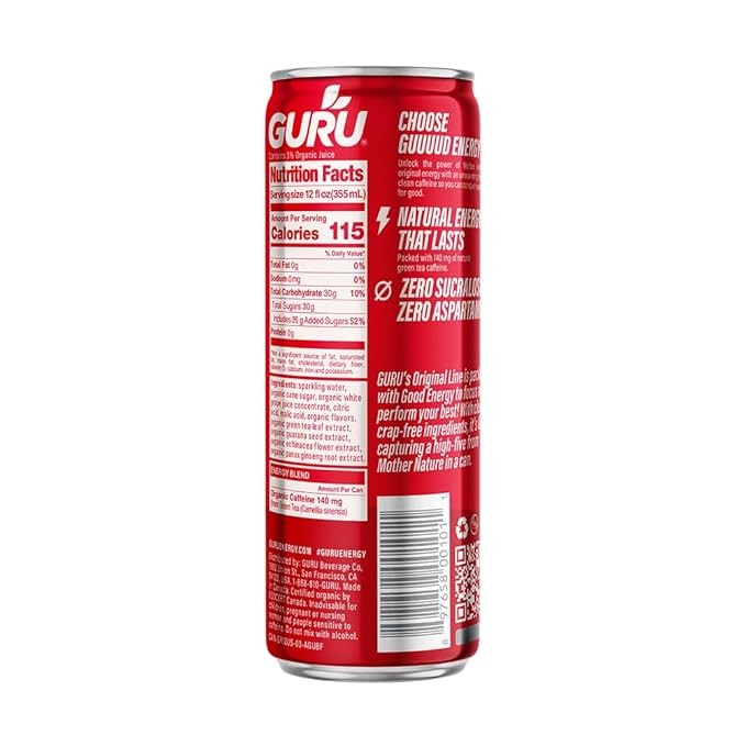 Guru Energy Drink Organic Energy Drink - 12 ounces