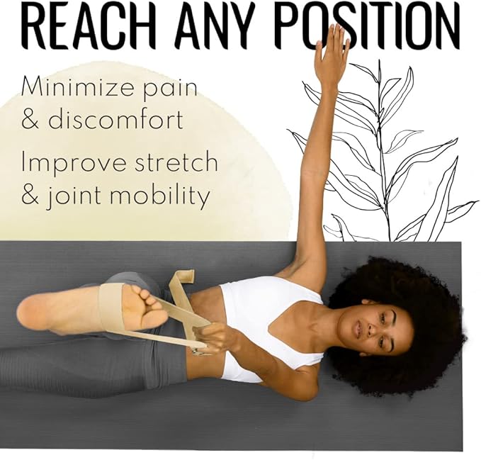 TECEUM Yoga Strap & Mat Strap – 2 IN 1 – Cotton – 6 ft 8 ft 10 ft (30+ colors) – Adjustable Non-Slip Belt for Yoga, Pilates, Stretching, Physical Therapy, Fitness & Home Workout – For Carrying Mats