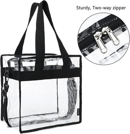 FlowFly Insulated Lunch Cooler Bag - Tote Bag Organizer for Women/Men, Clear#Black