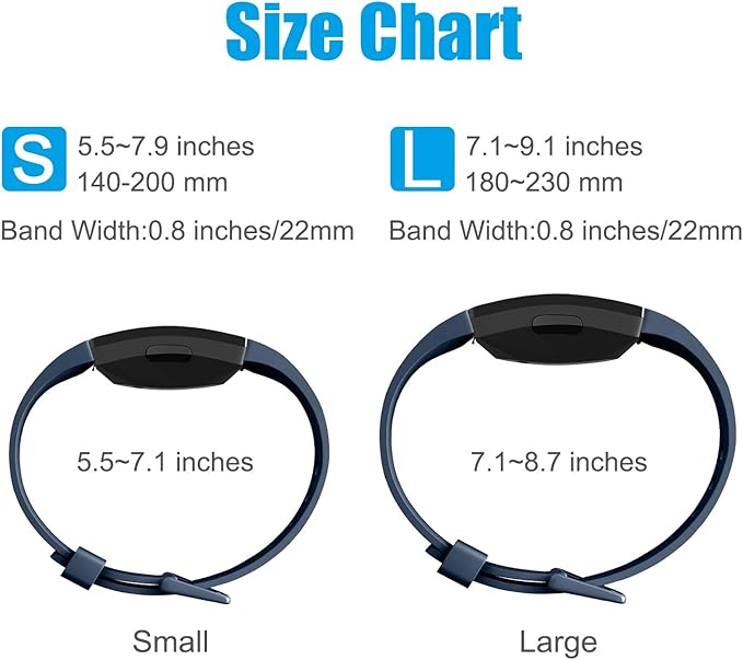 Tobfit Sport Bands Compatible with Fitbit Inspire HR/Inspire/Ace 2 Fitness Tracker Accessories Strap for Women Men, Small Large