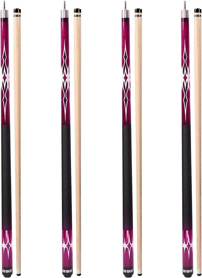 GSE Games & Sports Expert 58" 2-Piece Canadian Maple Hardwood Billiard Pool Cue Sticks for Men/Women, House or Commercial/Bar Use (Several Colors, Weight 18oz, 19oz, 20oz, 21oz Available)