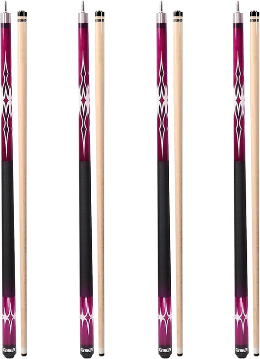 GSE Games & Sports Expert 58" 2-Piece Canadian Maple Hardwood Billiard Pool Cue Sticks for Men/Women, House or Commercial/Bar Use (Several Colors, Weight 18oz, 19oz, 20oz, 21oz Available)