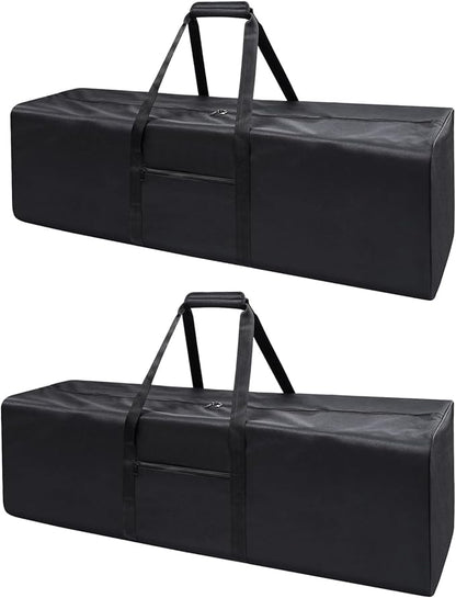 46 Inch Travel Duffle Bag Extra Large Sport Equipment Duffel Bags with 2-way Lockable Zippers(Black 46inch 2Pack)