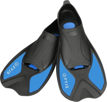 FYJS Short Swim Fins with Comfortable Full Foot Pocket Travel-Size for Snorkeling and Scuba Diving