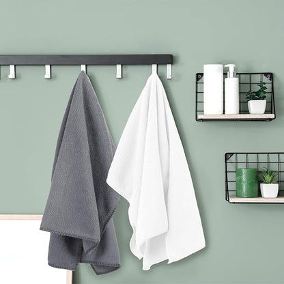 JML Microfiber Bath Towels, Bath Towel Sets (6 Pack, 27" x 55") - Extra Absorbent and Fast Drying, Multipurpose White Microfiber Towel for Bath, Beach, Pool, Sports, Yoga