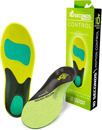 10 Seconds 3210 Motion Control Shoe Insoles, M 12