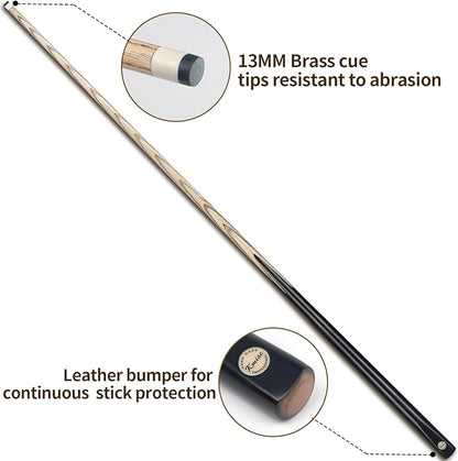 Kmise Pool Cue Sticks, 41"/57??58" Hardwood Pool Cue Set of 4/6/8, 13OZ/20OZ with 13/10 MM Brass Tips, Table Billiard Cue Stick for Bar, Home, Billiard Room
