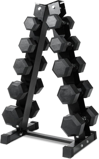 RitFit 5-650 LBS PVC Encased Hex Dumbbell Sets with Optional Rack for Home Gym, Hand weight with Chrome Handle for Strength Training, Workouts