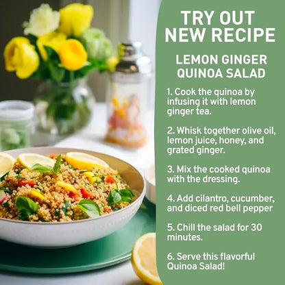 HANDPICK, Lemon Ginger Herbal Tea - 100 Pyramid Tea Bags | 100% Natural Ingredients, Tasty & Citrusy Hand-made Blend of Lemon & Ginger | Caffeine Free, Gluten Free | No Artificial Ingredients