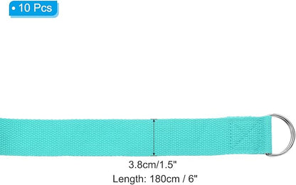 PATIKIL Yoga Strap for Stretching, Cotton Yoga Belt with Adjustable Metal D-Ring Buckle Stretch Band for Fitness Pilates