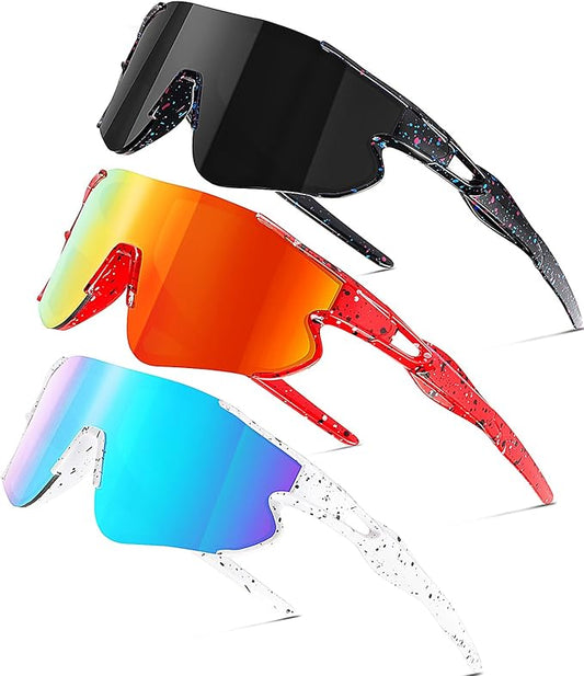 Kids Baseball Sunglasses for Boys Girls Youth Softball Cycling Sports Sunglasses UV400 Protection Age 5-12