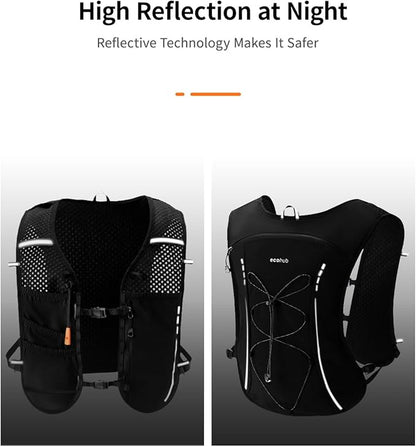 ECOHUB Running Hydration Vest Backpack,Lightweight Breathable Pack with 2L Water Bladder Bag Daypack for Hiking Trail Running Cycling Race Marathon for Women Men
