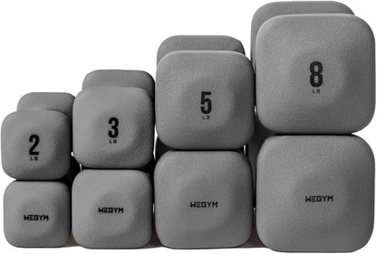 SafeGrip Dumbbells, Anti-Slip, Anti-Roll, Thick Handles, Free Weights, Square Dumbbells for Secure Workouts at Home, Weightlifting, and Personal Training