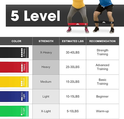 Resistance Bands Set, Workout Bands with Handles, Door Anchor, Ankle Straps and Carry Bag, Exercise Bands for Shape Body and Home Workouts