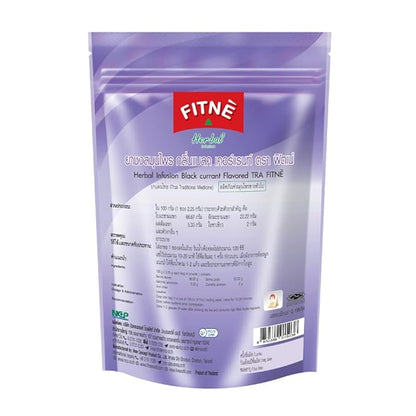 FITNE Black Currant Herbal Green Tea Fruity Garcinia Senna Infusion Gentle Detox Cleansing Boost Antioxidant Wellness Tea No Calories, 15 Tea Bags