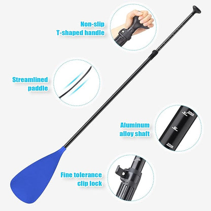 2 Set of 3 Pieces Sup Paddle Board Paddle Kayak Adjustable Stand up Oar Aluminum Alloy Lightweight Replacement Paddleboard Detachable Aluminum Alloy Shaft for Surfing Fishing