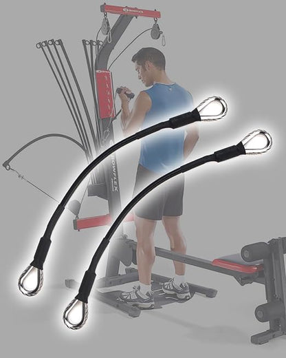 (2PCS) 10 Inch Gym Extension Cords Compatible with Bowflex Home Gym Equipment Accessories for LAT/Tricep Pulldown and Leg Extension Machines - Gym Extension Cords with Carabiner