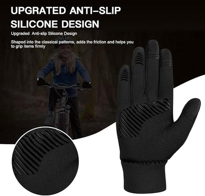 Kids Winter Gloves Thick Soft Fleece Warm Touch Screen Anti-Slip for Boys Girls 3-15 Years Cycling School