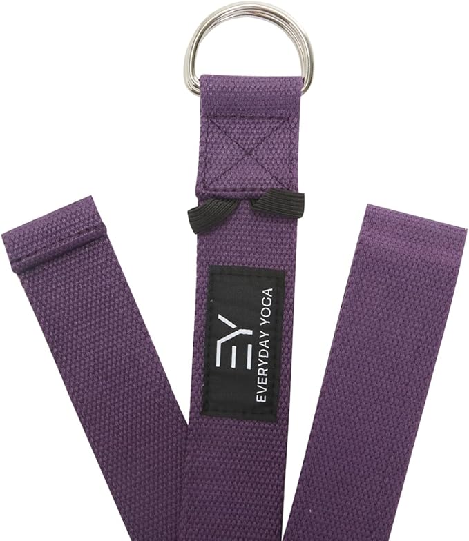 Everyday Yoga Super Strong Strap with Metal D-ring Buckle - Improve Flexibility, Stretching, and Physical Therapy Fitness.