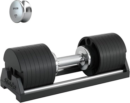 SNODE AD80 Drop Proof 80 lbs Adjustable Dumbbell Set -Adjustable Weights with Cast Iron Plates and Cradle, Knurled Handle, Fast Adjust, Compact Home Gym Equipment for Bench & Press