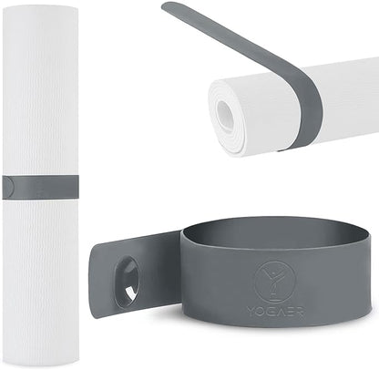 25" Yoga Mat Strap | Slap Band Holder for Carrying and Storage Mats | Rolled Scrunchie Yoga Essential Accessory