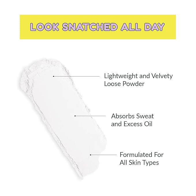 Kimchi Chic Beauty That WhitePowder Set and Bake Mattifying Setting Powder for Makeup, Extra Fluffy Loose Face Powder Poof, Soft Natural Face Makeup Helps Minimize the Appearance of Fine Lines, White