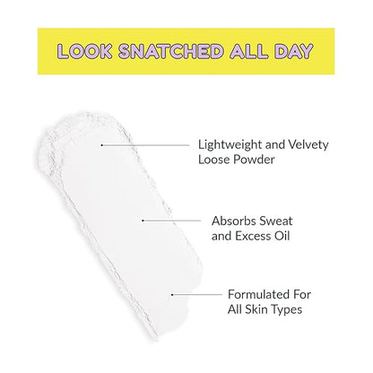 Kimchi Chic Beauty That WhitePowder Set and Bake Mattifying Setting Powder for Makeup, Extra Fluffy Loose Face Powder Poof, Soft Natural Face Makeup Helps Minimize the Appearance of Fine Lines, White