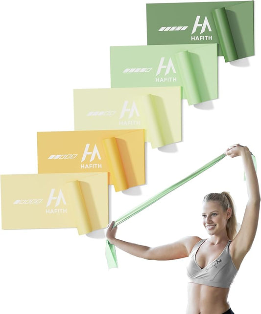 Fabric Resistance Bands for Women – 5 Level Exercise Bands Resistance Set, Resistance Bands for Working Out with Handles, Workout Bands Resistance for Women, Yoga, Pilates, Glutes, Legs,Vigor Yellow