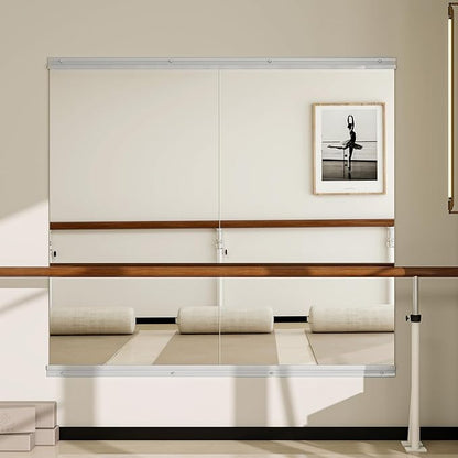 Home Gym Mirror - 2 PCS 28×55 inches, Large Frameless Wall Mounted Full Length Body Mirror for Dancing Studio, Exercise, Fineness, Yoga, Tempered Glass